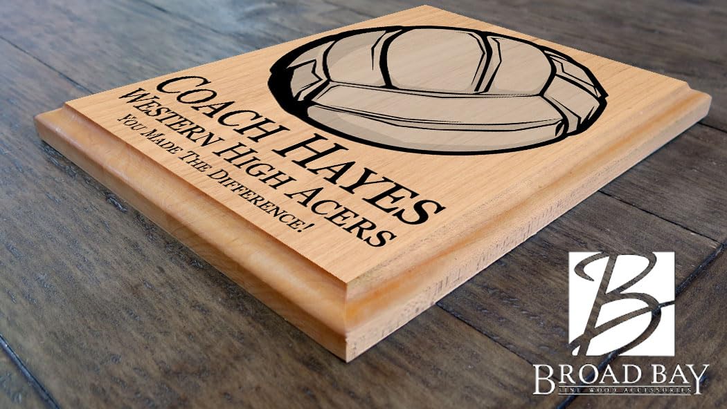 Volleyball Coach Gift Plaque SIGNABLE PERSONALIZED Recognition & Appreciation Award for Coaches - Team Signatures & Thank You Notes - Solid Wood - 8.5in x 11in x .75in (Volleyball Coach)