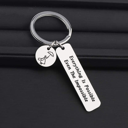 FOTAP Everything Is Possible Even The Impossible Keychain Inspirational Gift