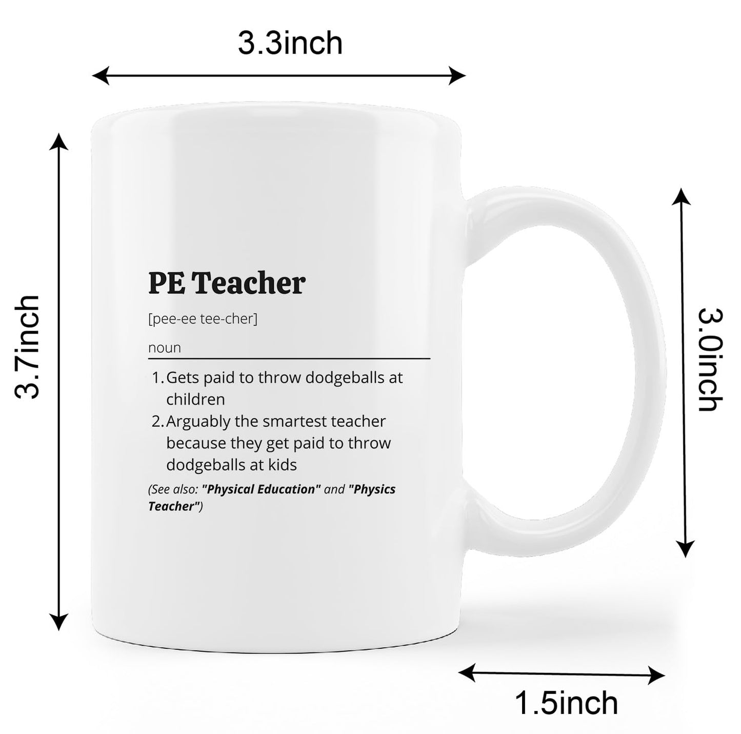 Minimalist Ceramic Mug-11oz Coffee Milk Tea Mug Cup with Handle - PE Teacher Definition Physical Education Appreciation Gift