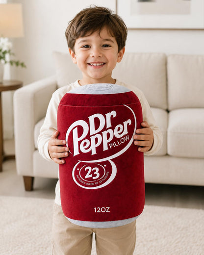 Dr Pepper Pillow Plush, Soda Can Shaped Throw Pillow, Funny Food Plush Cushion, Soft Decorative Pillow for Couch Bed Office, Funny Pillow for Any Occasion, Cute Aesthetic Room Decor for Kids & Adults