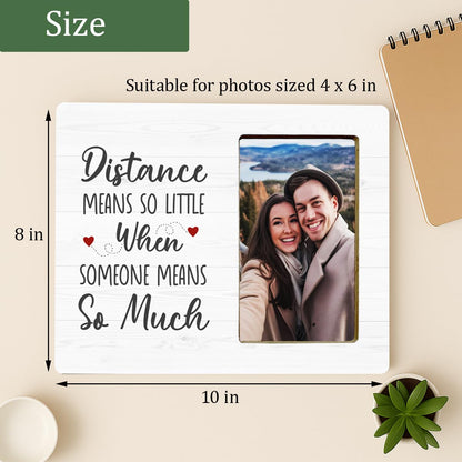 Long Distance Relationship Gifts Wooden Picture Frame for Couple Girlfriend Boyfriend, Couple Gifts Picture Frame for Lover