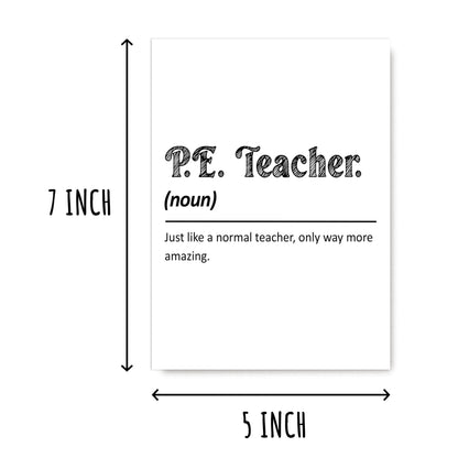 Pe Teacher Definition Card - Teachers Day - Appreciation Greeting Card - Thank You - Gift For Pe Teacher - Gift From Student - Funny