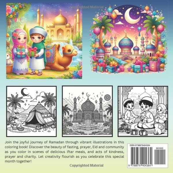 Ramadan A Celebration Coloring Book for Kids Ultimate Islamic Gift for Children Cute Girls Hijab, Fun Boys Mosque (Islamic Inkful : Colorful Reflections of Islam)