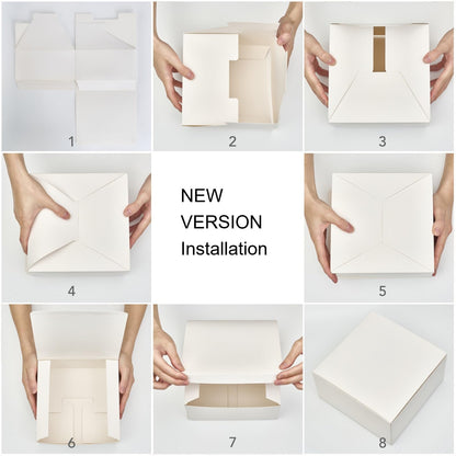 MESHA 8x8x4 Gift Box 50 Pack White Gift Boxes with Lids, DIY Bridesmaid Proposal Box, Recyclable,Foldable Box for Wedding, Birthday Party