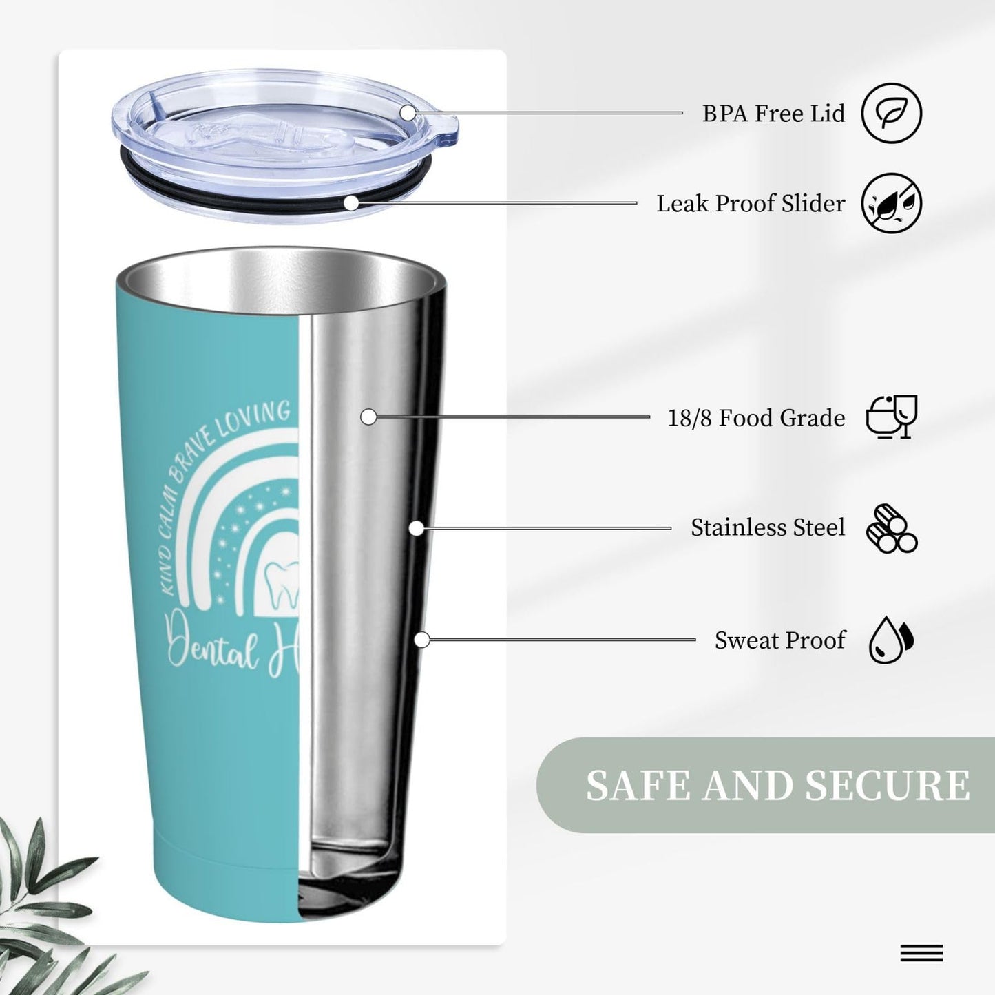 Dental Hygienist Gifts for Women, Dental Hygienist Graduation Gifts, Hygiene Appreciation Gift, Dentist Gift for Coworker 20oz Stainless Steel Tumbler