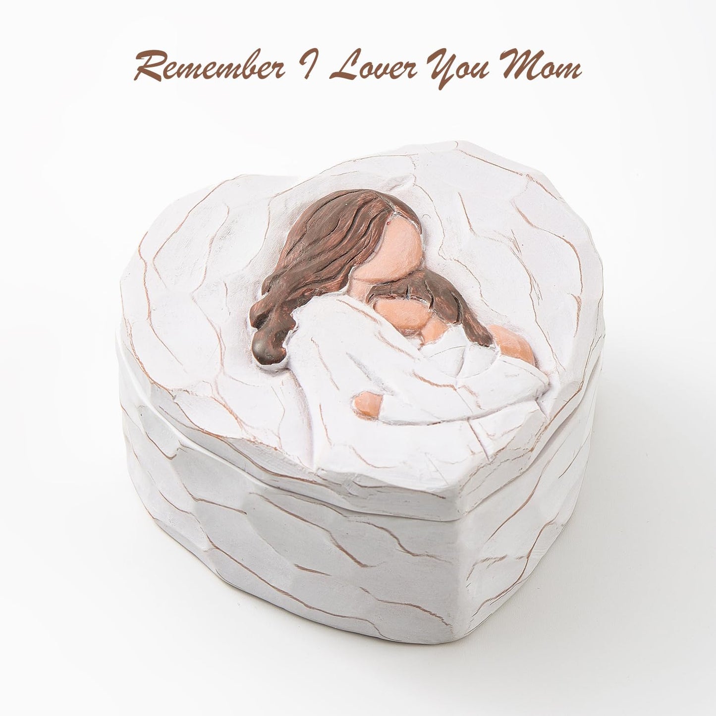Mom and Daughter Figurine Small Keepsake Box - Mothers Day Birthday Gift for Best Moms from Daughter, Mother of The Bride Gifts - Mother in Law Gifts, 3D Resin Hand-Painted Jewelry & Trinket Box
