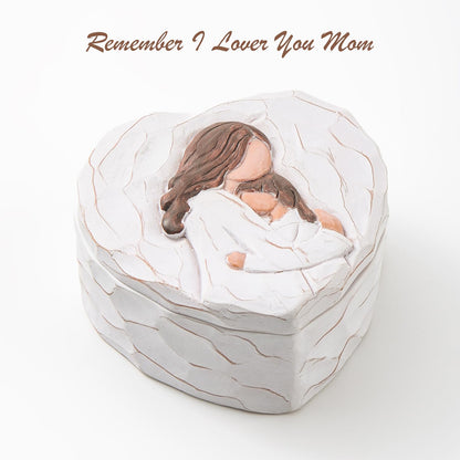Mom and Daughter Figurine Small Keepsake Box - Mothers Day Birthday Gift for Best Moms from Daughter, Mother of The Bride Gifts - Mother in Law Gifts, 3D Resin Hand-Painted Jewelry & Trinket Box