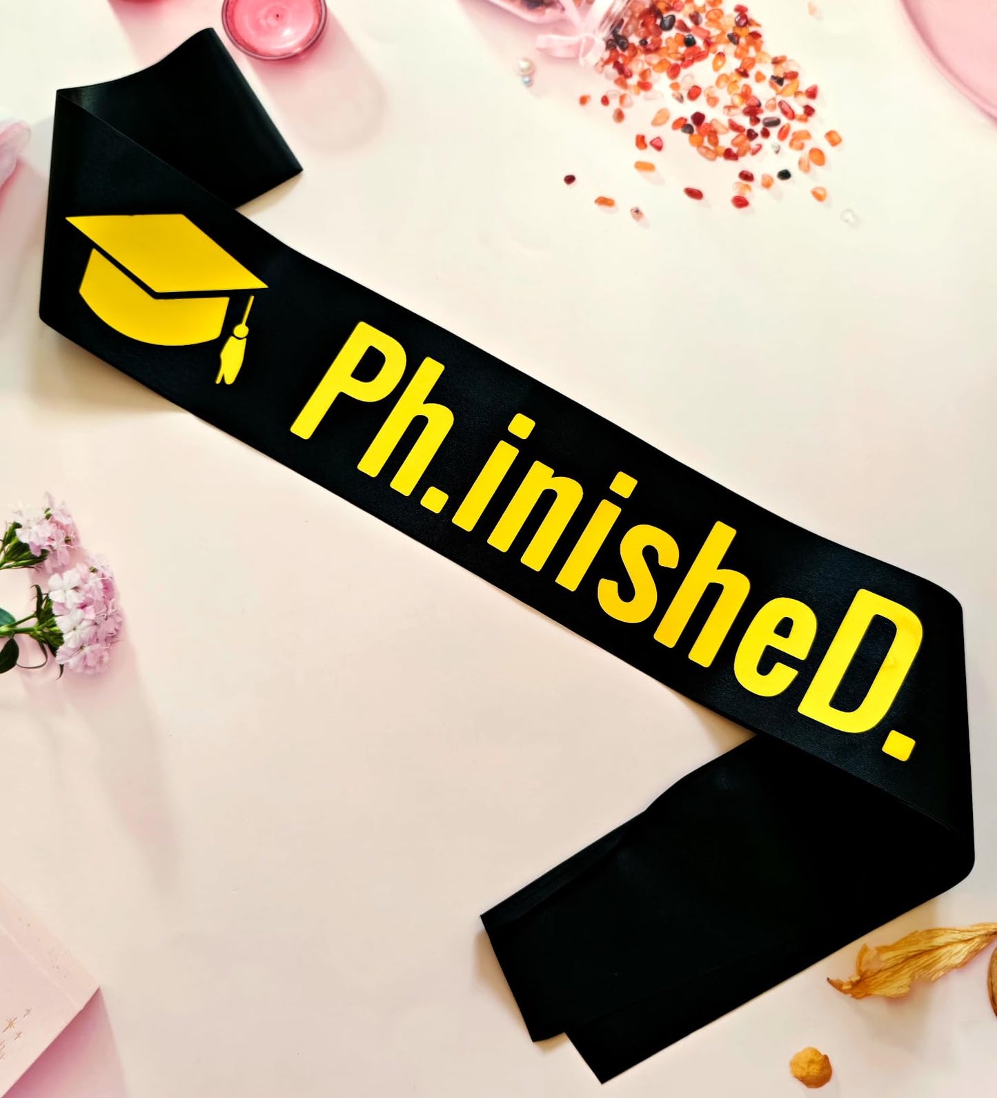 Magnusson's Garden PhD Graduation Sash, Ph.inisheD. Finished Phinally Done Graduation Gift for PhD Grads and Survivors, Class of 2026 Congrats Decor