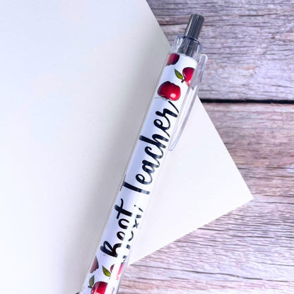 YJ PREMIUMS 10PC Teacher Pen | Fun Cute Funny Cool Best Pens for Teacher Set Pack Teach Love Inspire Writing School Sayings Preschool Appreciation Gifts Supplies Gift Supply in Bulk