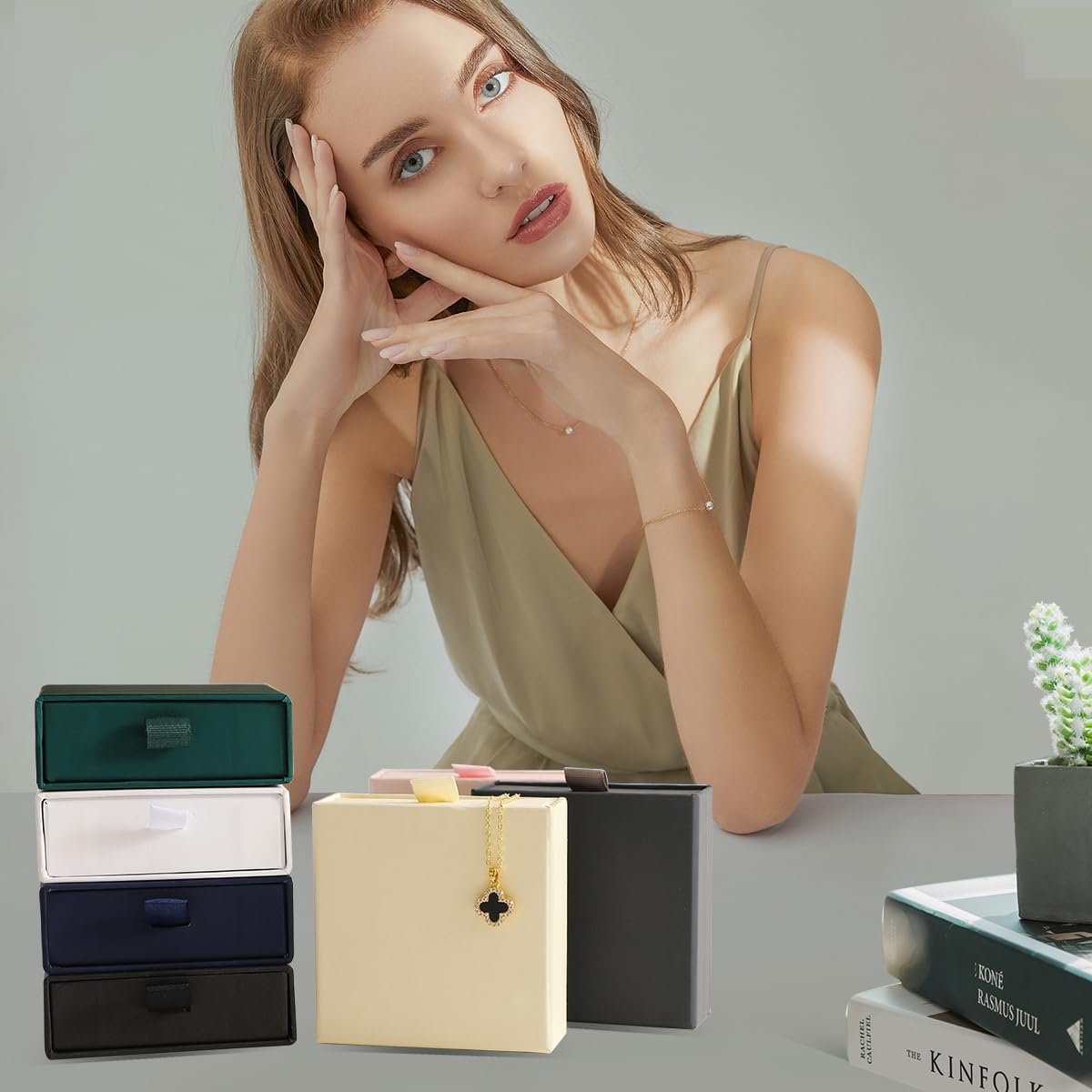 40Pcs White Small Jewelry Boxes 3.54×3.54×1.26in Cardboard Jewelry Gift Boxes Jewelry Packaging for Small Business for Necklace Ring Bracelet Earring Display Box