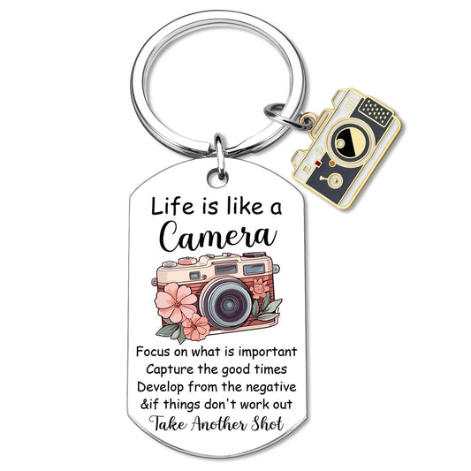 Ibiwe Photographers Gifts Camera Keychain Cool Gifts for Photographers Women Men Photograph Lovers Gift Unique Birthday Christmas Wedding Thank You Gift