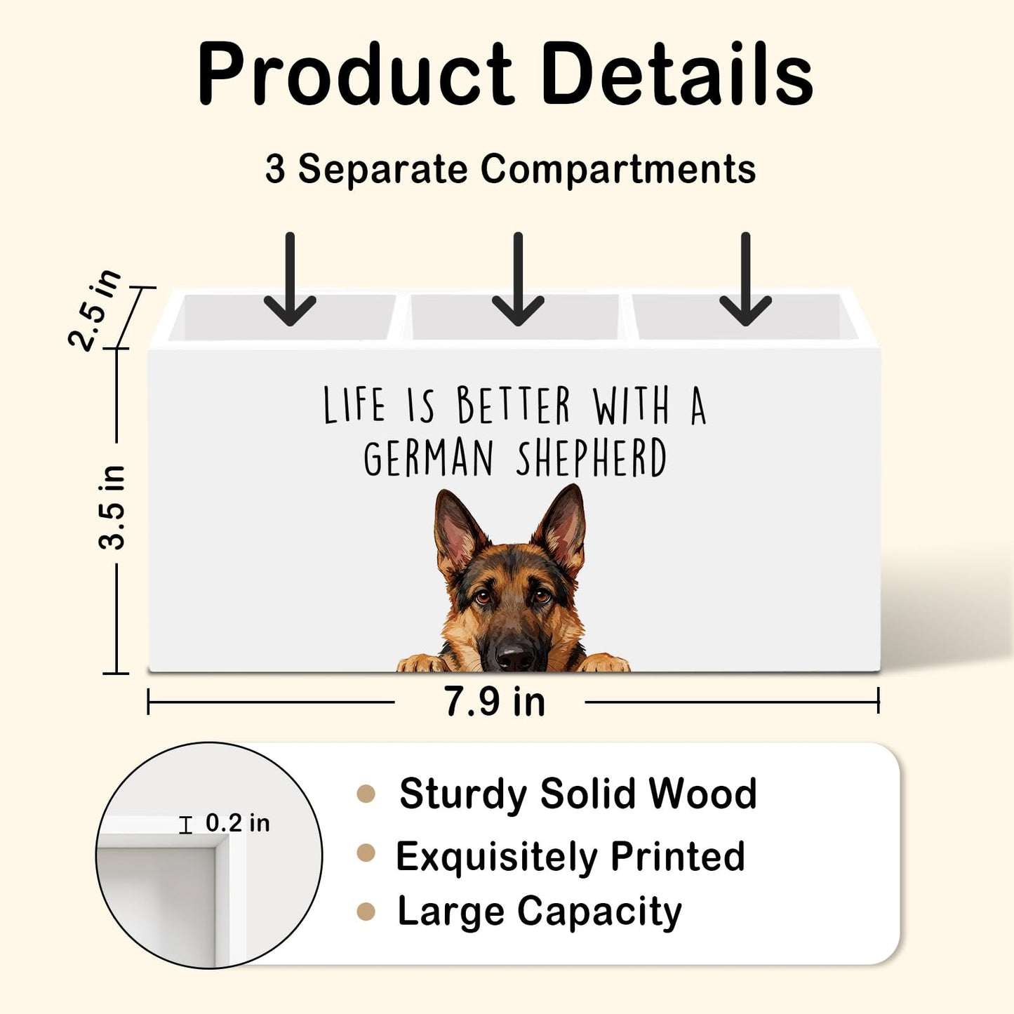 German Shepherd Dog Gifts Pen Pencil Holder for Desk, Funny Dog Lovers Gift Office Desk Accessories, Life Is Better with a German Shepherd Toothbrush Pen Holders Organizer for Bathroom Decor