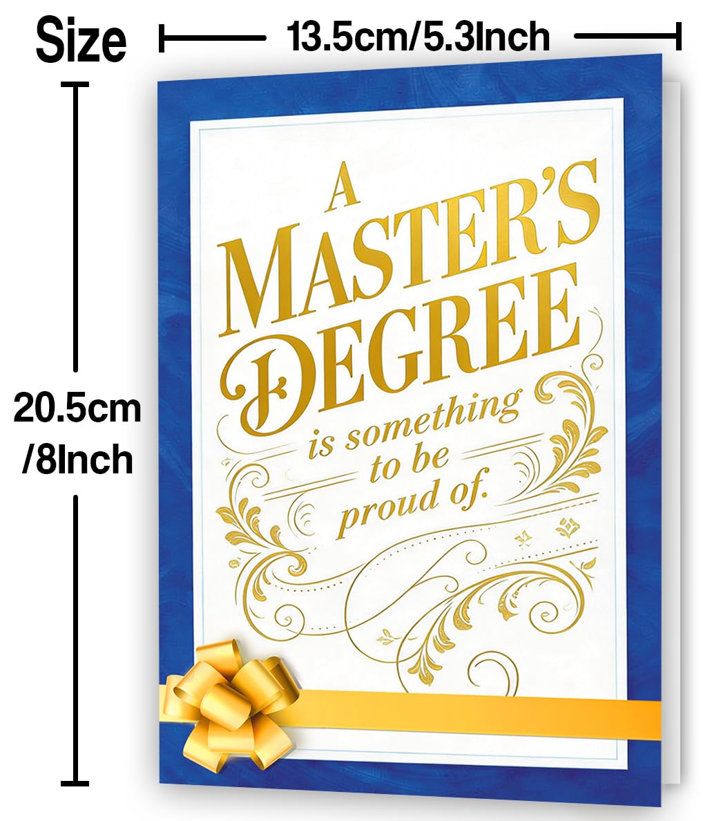 Master's Degree Graduation Card, Graduation Gift for Masters Degree Holders, Grad Gifts for Son Daughter Niece Nephew