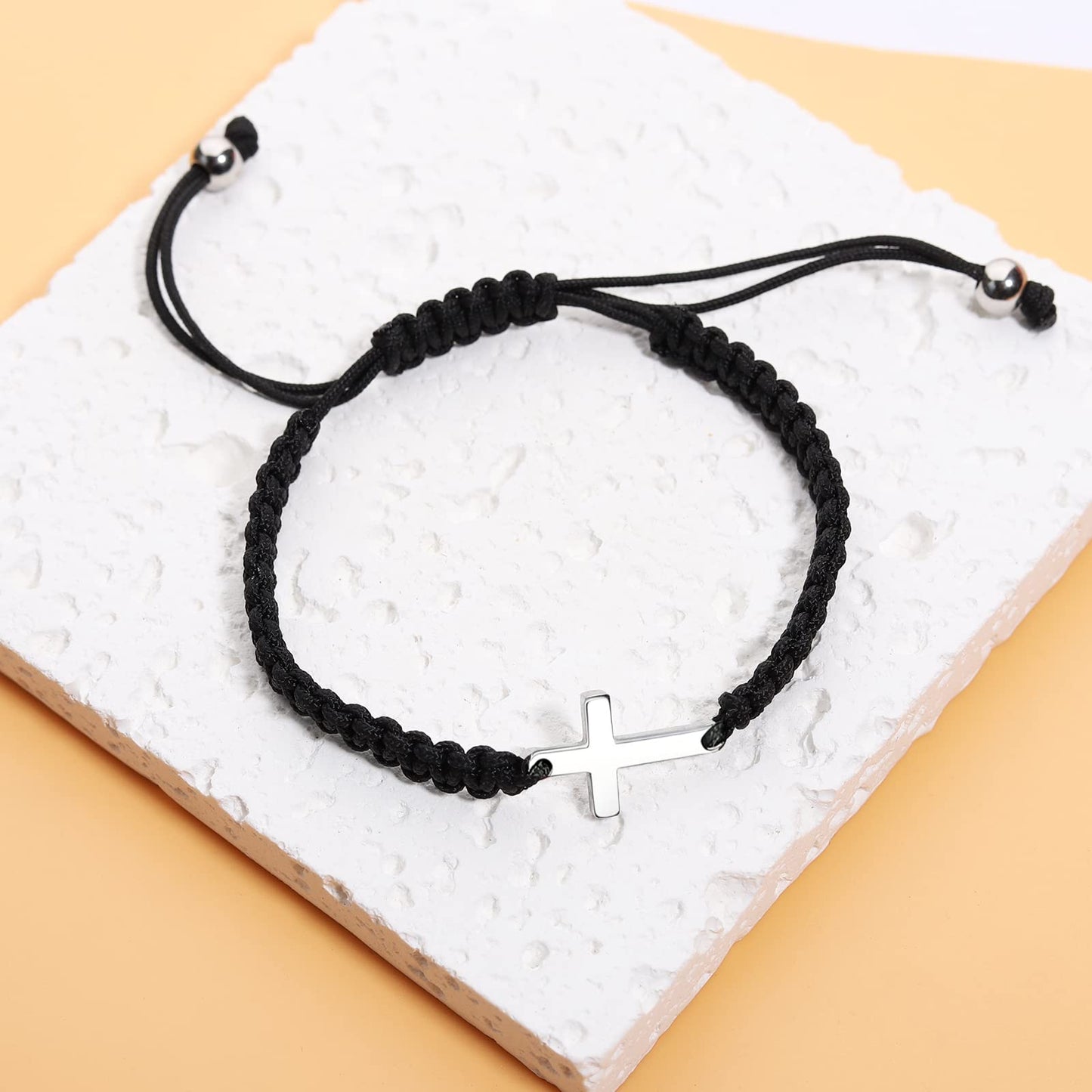 Korotho To Mens Gifts Cross Bracelet for Dad, Bonus Dad, Uncle, Son, Nephew, Grandson - Fathers Day Birthday Christmas First Communion Confirmation Baptism Christian Gift for Him