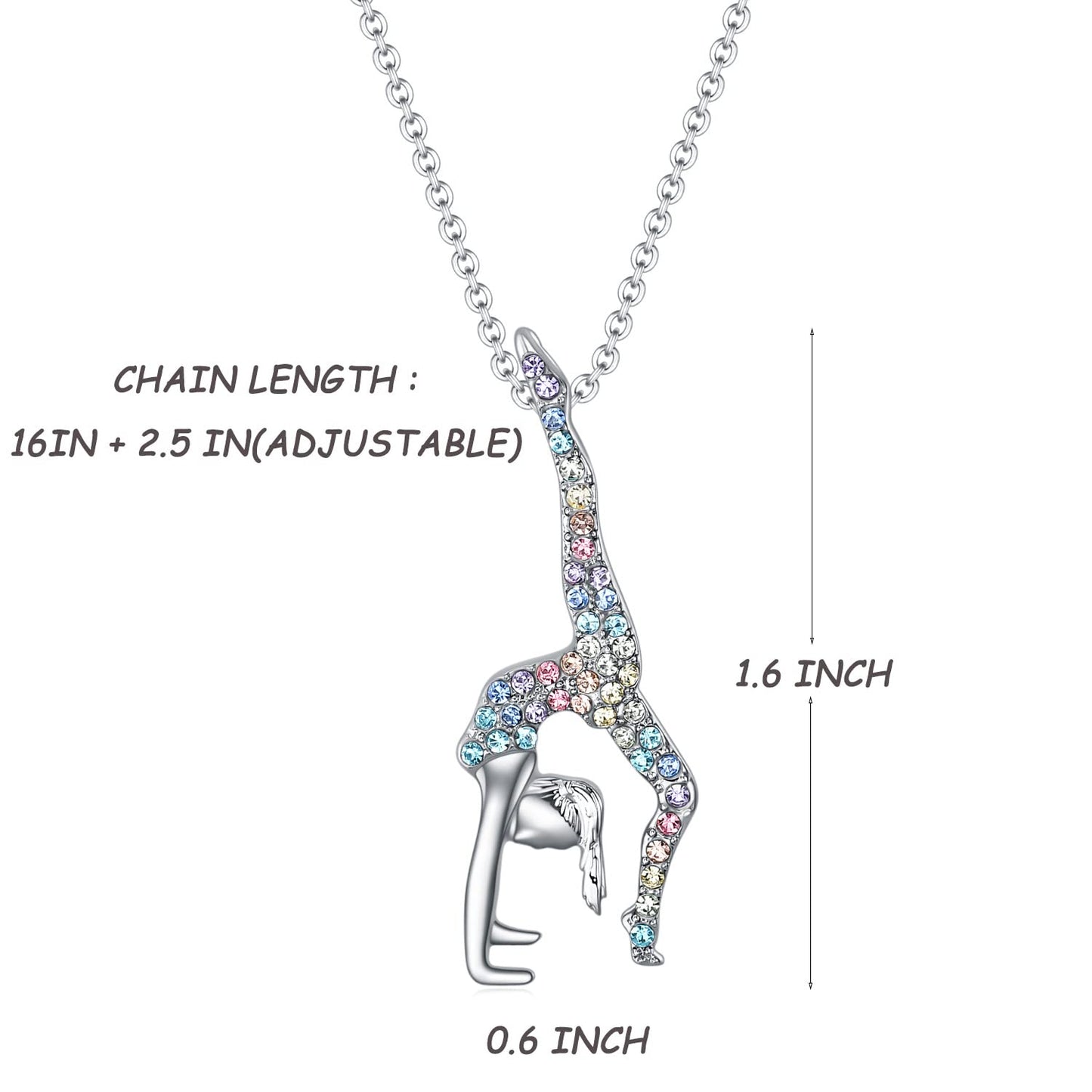 Gymnastics Gifts for Girls,Gymnastics Necklace Jewelry Sport Gymnastic for Girls Birthday Christmas Gifts