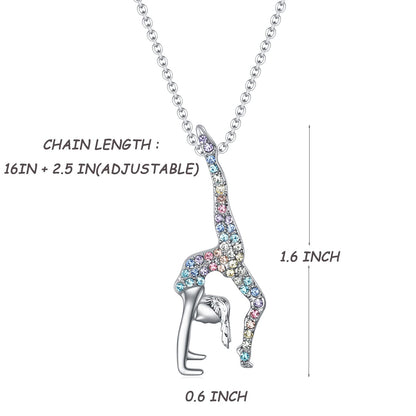 Gymnastics Gifts for Girls,Gymnastics Necklace Jewelry Sport Gymnastic for Girls Birthday Christmas Gifts