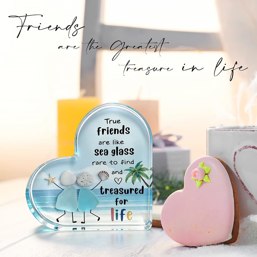 Friends Gifts Quote Heart Keepsake, Friendship Gift for Your Bestie, Soul Sister & Female Companion | Uplifting Emotional Support Present for Women, Birthday Gift Idea & Treasured Appreciation Token