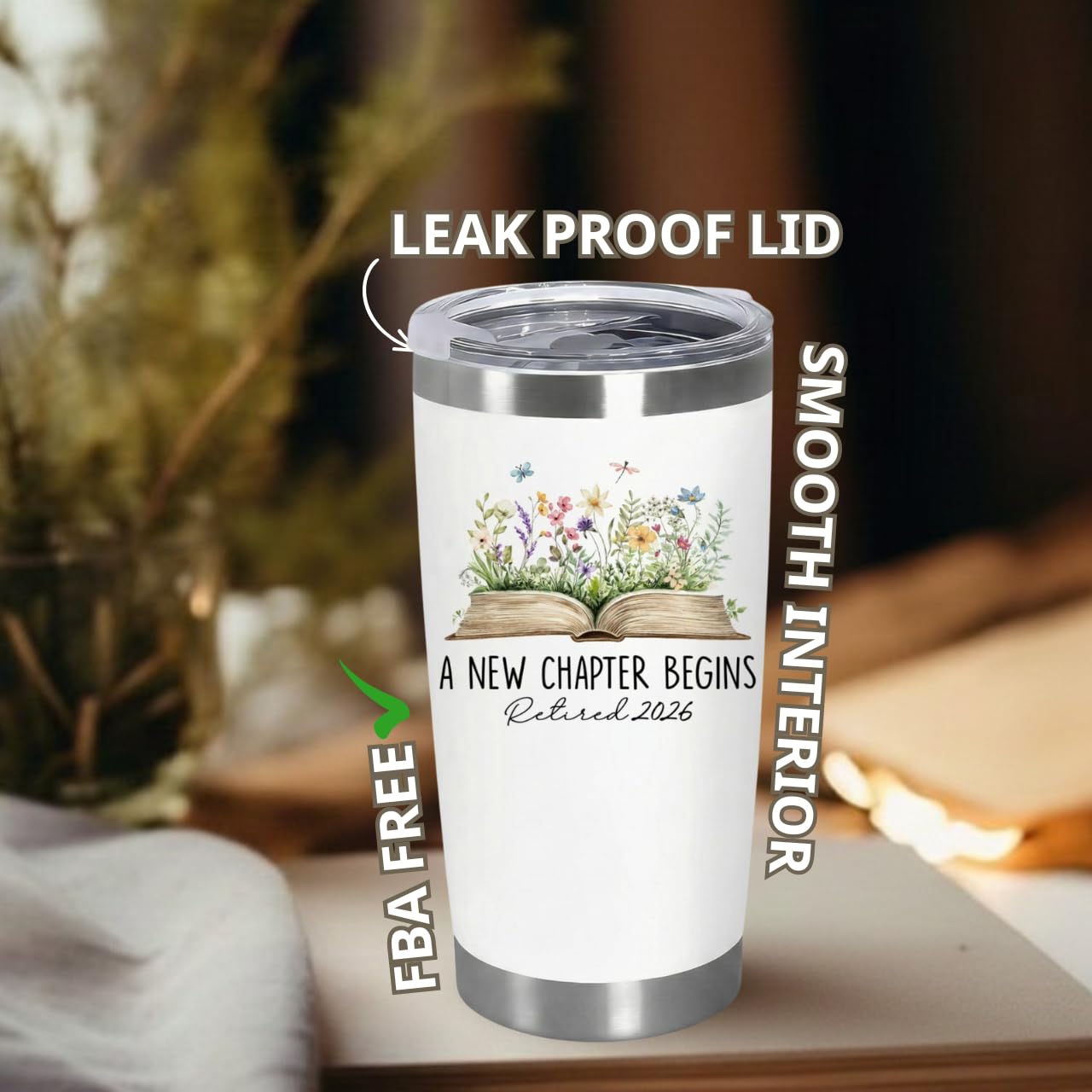 Retirement Gifts For Women 2026 - A New Chapter Begins Tumbler - Retired Gift For Boss Female, Happy Retirement with Nutrition Facts Gifts For Coworker Lady, Mothers Day Gift Chirstmas