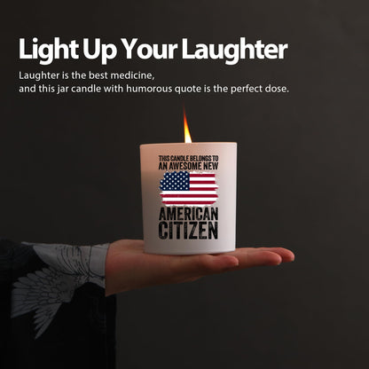 This Candle Belongs to an Awesome New American Citizen Citizenship Gifts for Family Friends American Flag Scented Candles Home Office Jar Candles Lavender Scent Soy Wax Candles 9.5 oz