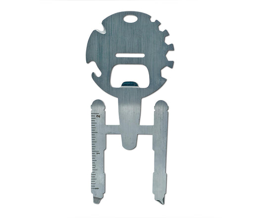 Star Trek: The Original Series U.S.S. Enterprise 8-In-1 Multitool Kit | Includes Screwdriver, Wrench, Bottle Opener, Cord Cutter, Protractor, Hand Tools | Portable Survival Camping Tool