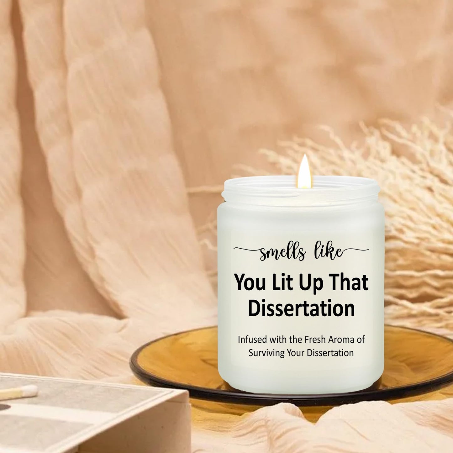 PhD Graduation Gifts - Doctorate Degree Gifts for Women - Congratulations Present for Him, Her, Doctoral Graduates, PhD Student - Lavender Scented Candle