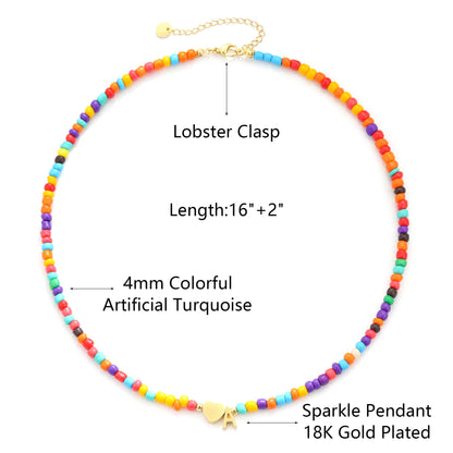 Colorful Initial Necklaces for Girls Women - Beaded Initial Necklace Teen Girl Gifts Trendy Stuff Dainty Bohemian Letter Necklace Personalized Gifts for Girls Women Jewelry