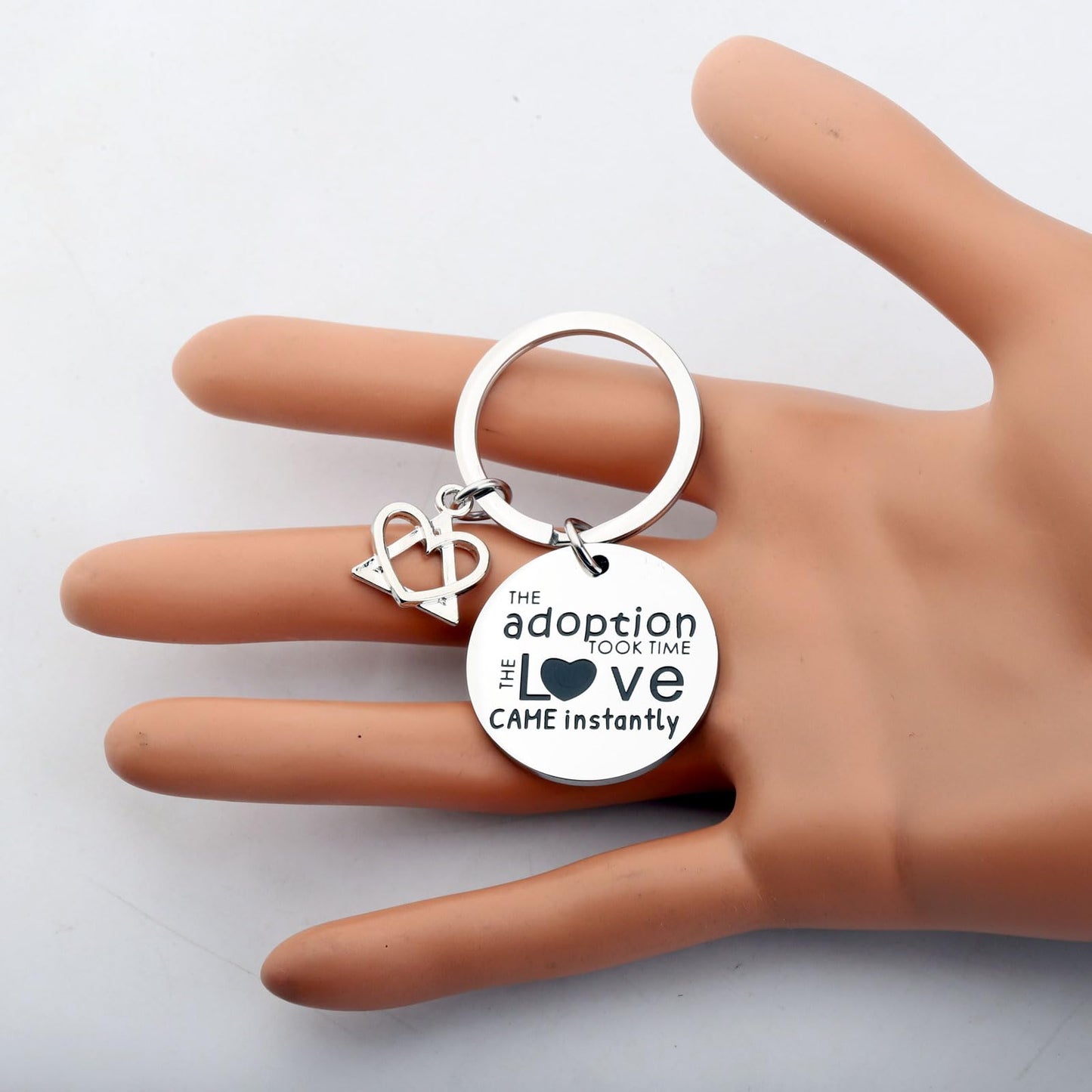 TGBJE Adoption Symbol Charm Keychain Gotcha Day Keychain Adoption Gifts Adoptive Mom Jewelry Foster Parent Thank You Gift