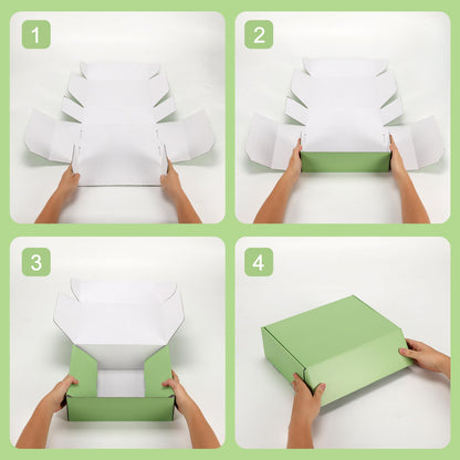PHAREGE 12x9x4 inch Gift Shipping Boxes Bulk 6 Pack Green, Tab Lock Tuck Top Mailing Boxes for Packaging Small Business, Medium Cardboard Mailer Boxes for Wrapping Present