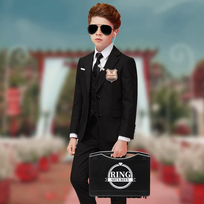 Yuchew Ring Bearer Security Box Gifts Ring Security Wedding Set Accessory, Include Acoustic Earpiece Tube, Sunglass, Badge, Wedding Rings Box with 2 Rings