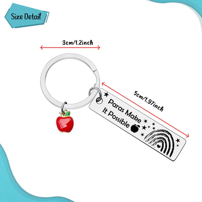 Paraprofessional Gifts Para Teacher Appreciation Gifts Paras Make It Possible Keychain for Teaching Assistant Paraeducator Gift Christmas Birthday Back to School End of Year Gift