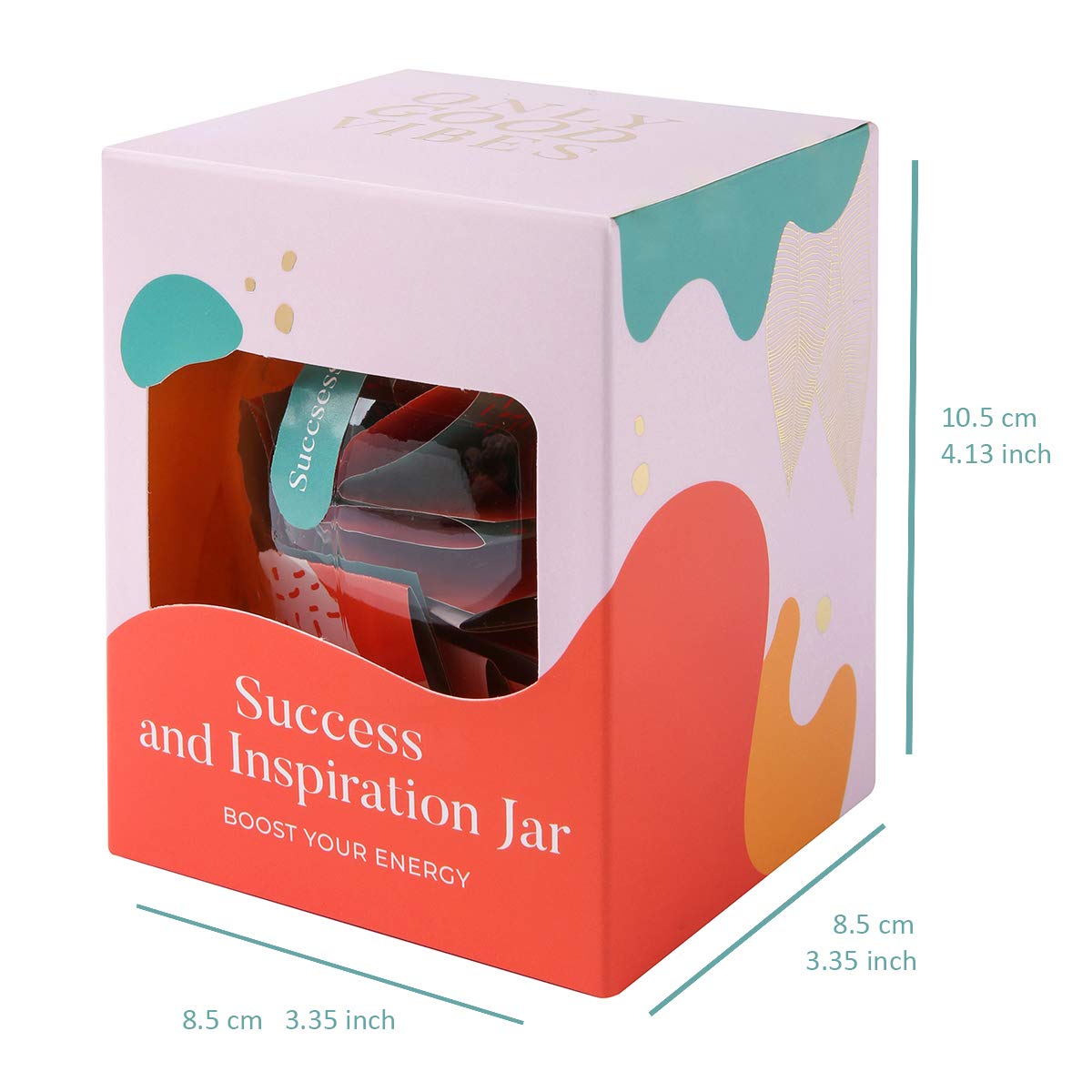 Only Good Vibes Success and Inspiration Jar – 31 Motivational Quotes with Daily Encouragement for Goals and Resilience – Compact Desk Gift for Women, Men, Teens – Pull a Quote, Get Inspired