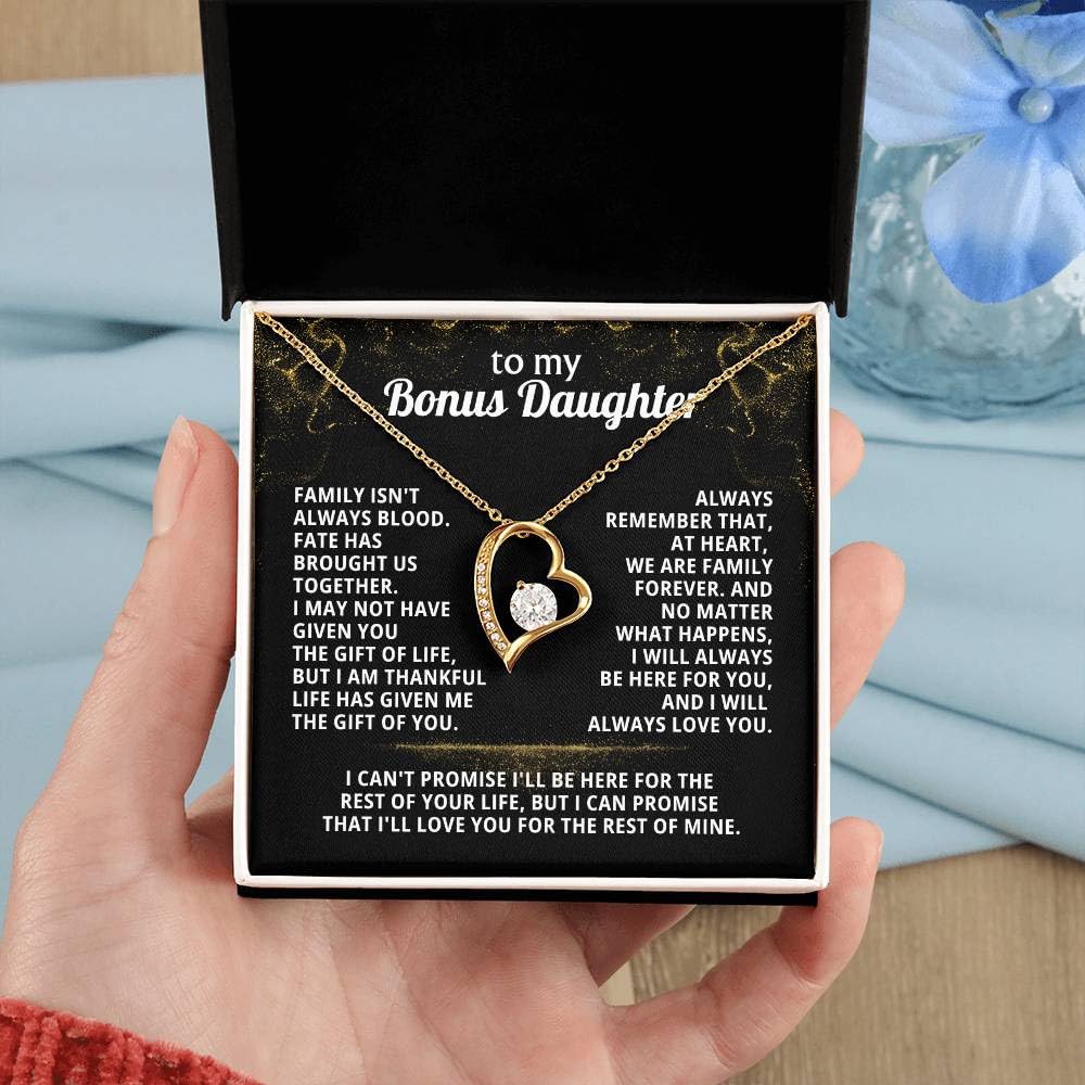 Jewelry TO MY BONUS DAUGHTER From Dad, Gift from Dad, Christmas, Necklace for bonus daughter, Birthday, Step daughter, Adult, FAMILY FOREVER