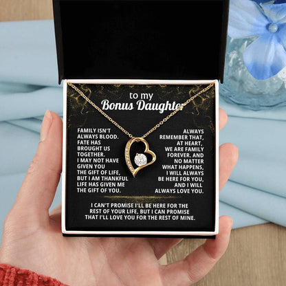 Jewelry TO MY BONUS DAUGHTER From Dad, Gift from Dad, Christmas, Necklace for bonus daughter, Birthday, Step daughter, Adult, FAMILY FOREVER