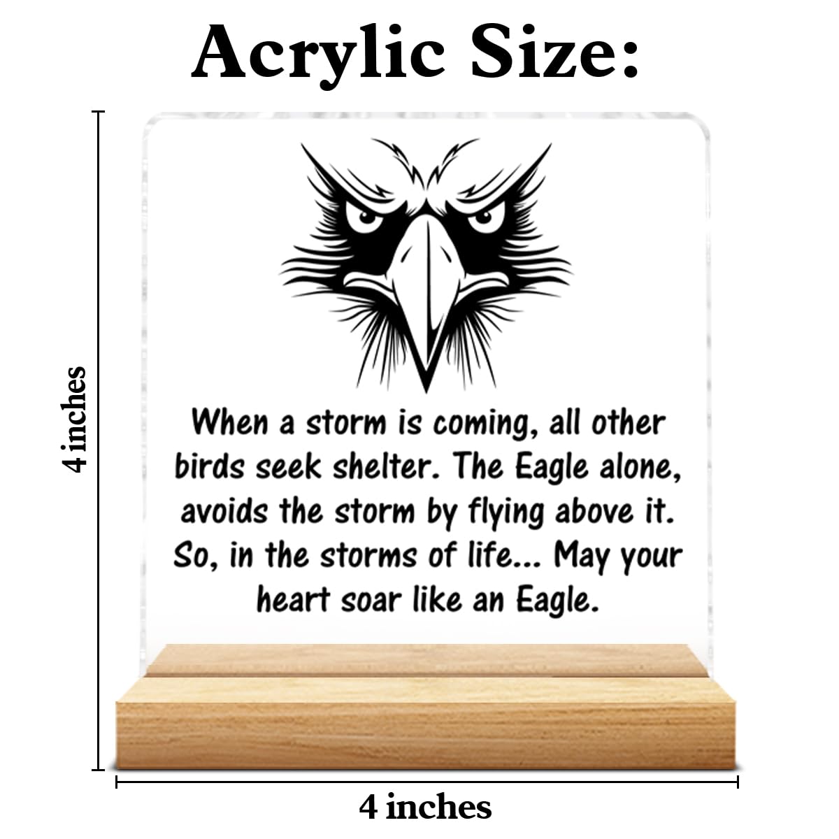 Inspirational Scouts Gifts, Graduation Gift for Boy Scouts Son, May Your Heart Soar Like an Eagle Clear Acrylic Desk Decorative Sign Home Decor