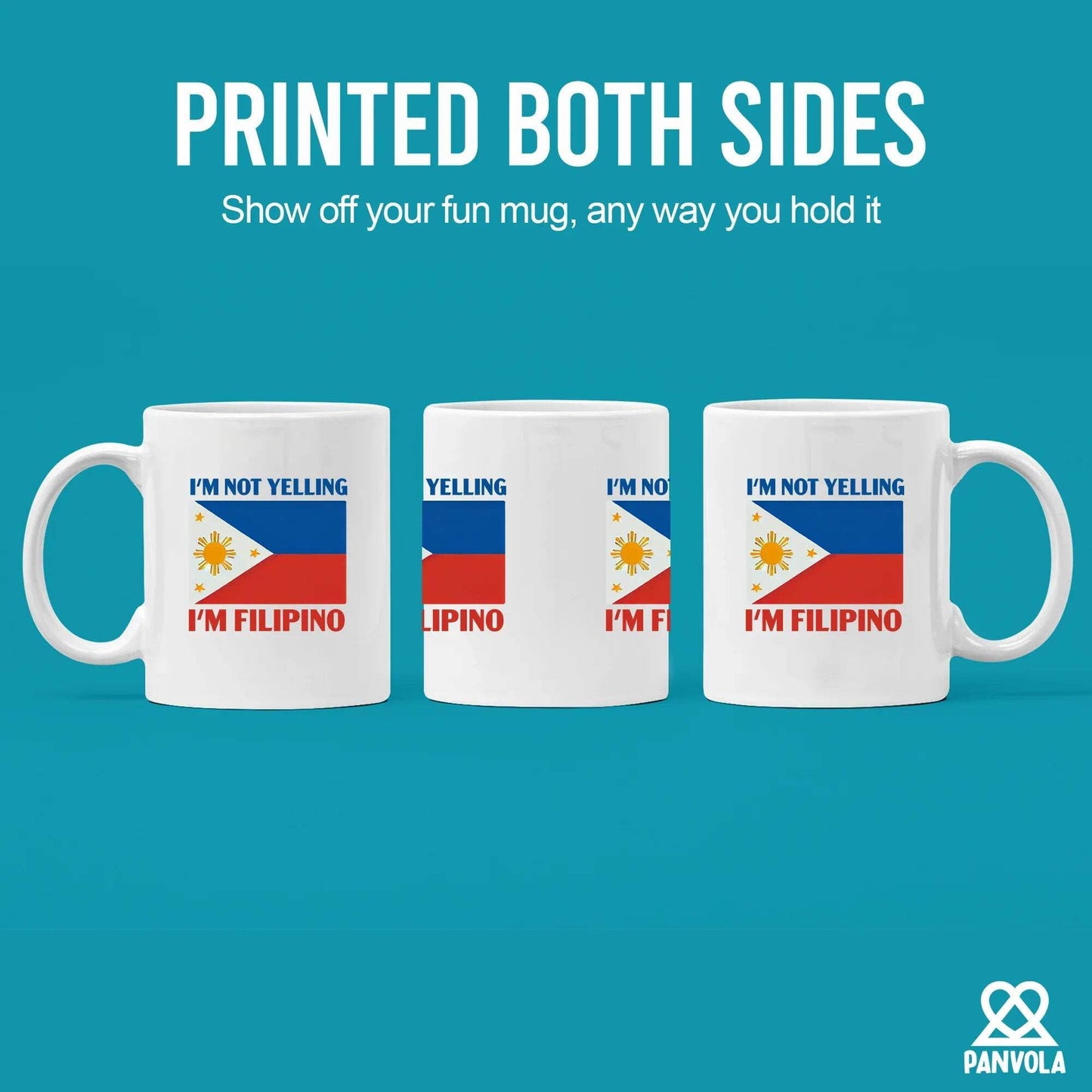 Panvola I'm Not Yelling I'm Filipino Philippines Gifts For Men Women Filipino Friends Family Immigrants New Citizen Funny Coffee Ceramic Mug 11 oz White