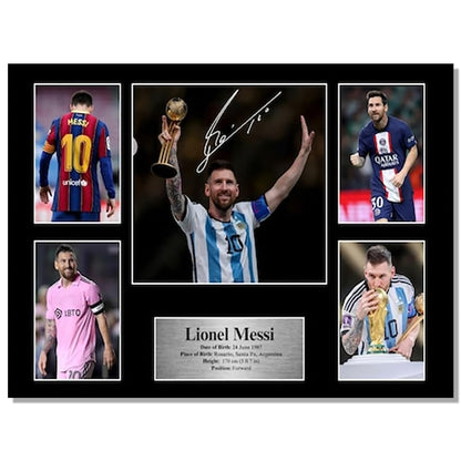 Superstar Messi Signed Poster for Kids Fans Room Bedroom Wall Decor-American Soccer Posters Canvas Art Prints Picture for Teen Boy Birthday Gifts