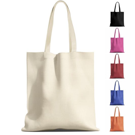 1-200 Pack Available Premium Canvas Reusable Tote Gift Bags,Made of Natural Canvas with Handle,Work,DIY,Shopping(1 Pack)