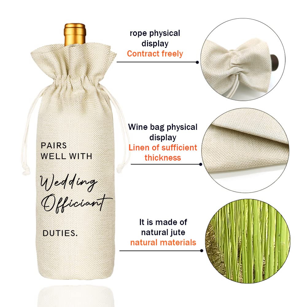 Socive Wedding Officiant Gift, Pairs Well with Wedding Officiant Wine Bag, Gifts for Pastor, Proposal Gift for Host, Drawstring Wine Bags
