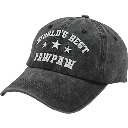 World’s Best Papa Hats for Men, Distressed Cotton Adjustable Dad Grandpa Baseball Cap Gifts for Abuelo Pappy