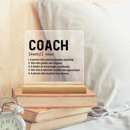 Best Coach Gift, Appreciation Gifts for Coaches, Retirement Gifts for Coaches, Coach Definition Acrylic Desk Sign Decor