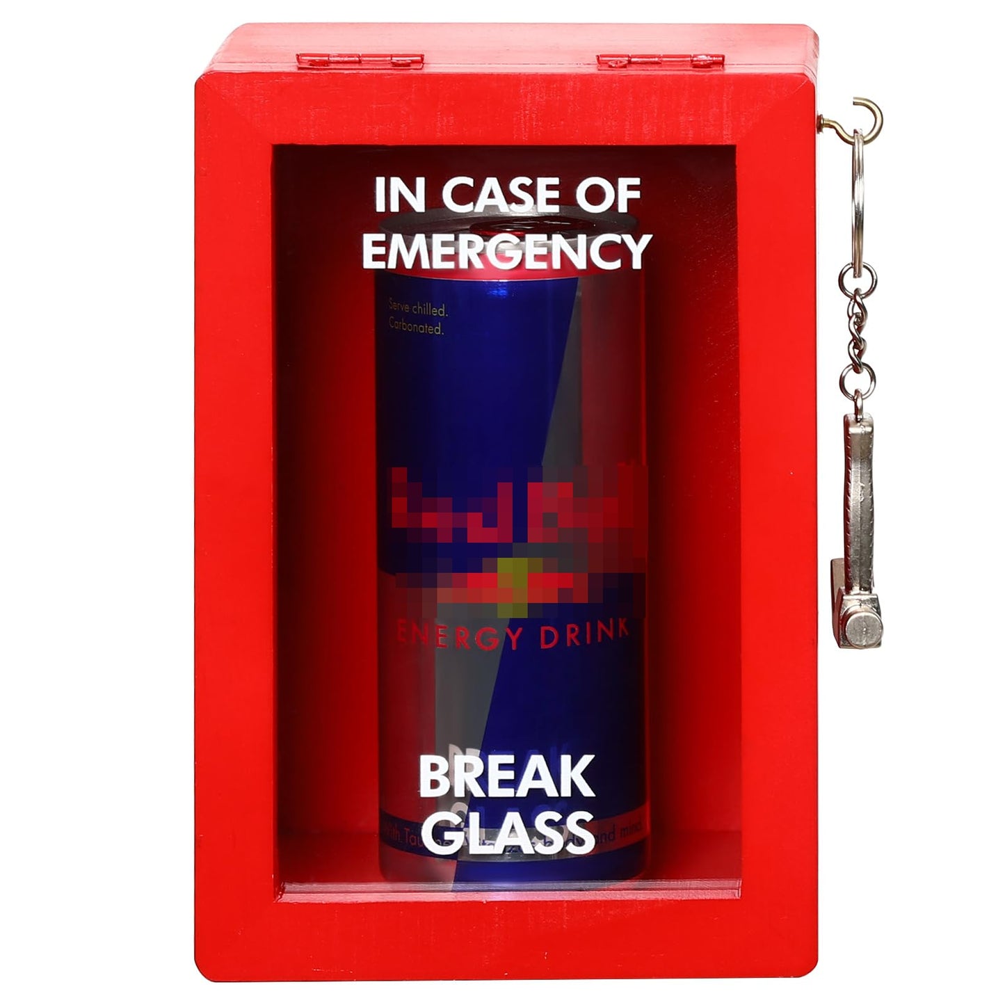 Funny Emergency Box w/Hammer (Large), Break in Case of Emergency Box, Personalized Unique Gifts for Men Women, Office Desk Decor, Random Things, White Elephant Gift for Friend Coworker Family