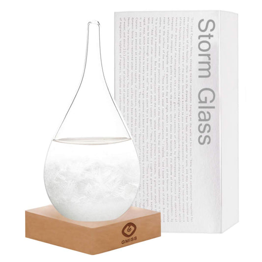 Storm Glass Weather Predictor - Drop-Shaped Forecast Home/Office Desktop Decoration, Christmas Snow Globe for Family Friends Unique Christmas Gifts, Weather Globe Science Decor