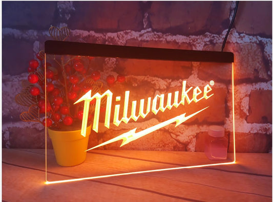 Led Light Sign For Milwaukee Parts Shop and Repair Service station Store Garage Beer Bar Pub Store Party Man Cave Wall Decor Best Gift - Inspired The Ultimate Accessory Brighten Up Your Space