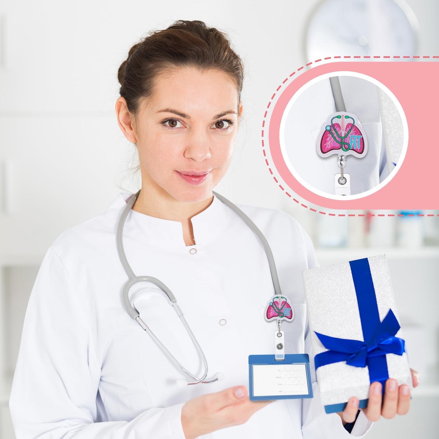 Landical 10 Pcs Respiratory Therapy Badge Reel Funny Pt Badge Clip Holder Retractable Name Card Holder Respiratory Therapist PTA Physiotherapy Gifts for Medical Md Rn Nurse Office