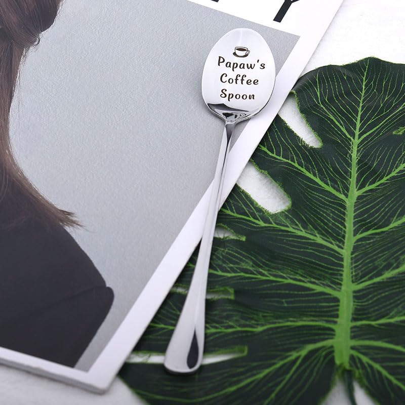 Papaw Fathers Day Gift for Grandpa Papaw Birthday Gifts for Grandpa Grandfather Papaw Coffee Spoon Gifts for Granddad Grandfather Retirement Gifts for Pawpaw Grandpa Tea Spoon Gifts for Tea Lover