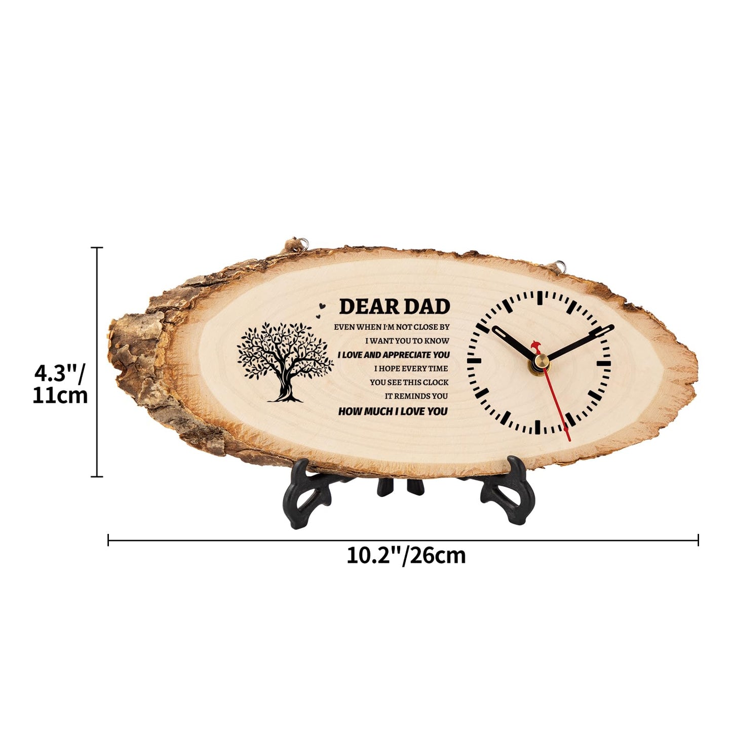 BeauGift Dad Gifts, for Dad from Daughter Son, Wooden Clock Gifts for Daddy, Birthday Gift Idea for Papa, Fathers Day Present from Child to My Dad