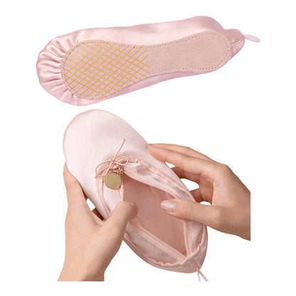 Ballet Dance Shoe Makeup Bag For Little Girls, Ballerina Slipper Makeup Pouch Bag, Ballet Pointe Shoes Gifts (Pink)