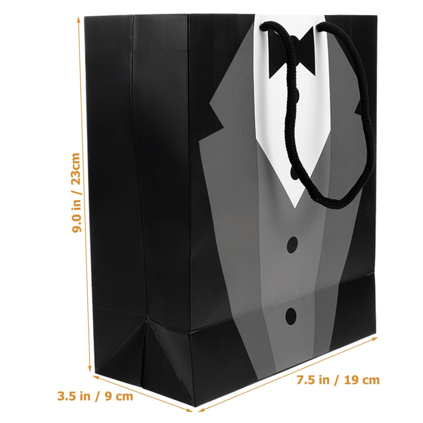 Groomsmen Paper Bags Tuxedo Bags for Wedding Groomsmen Anniversary, 5 Pack Party Favor 19 x 9 x 23cm