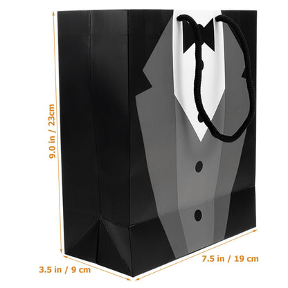 Groomsmen Paper Bags Tuxedo Bags for Wedding Groomsmen Anniversary, 5 Pack Party Favor 19 x 9 x 23cm