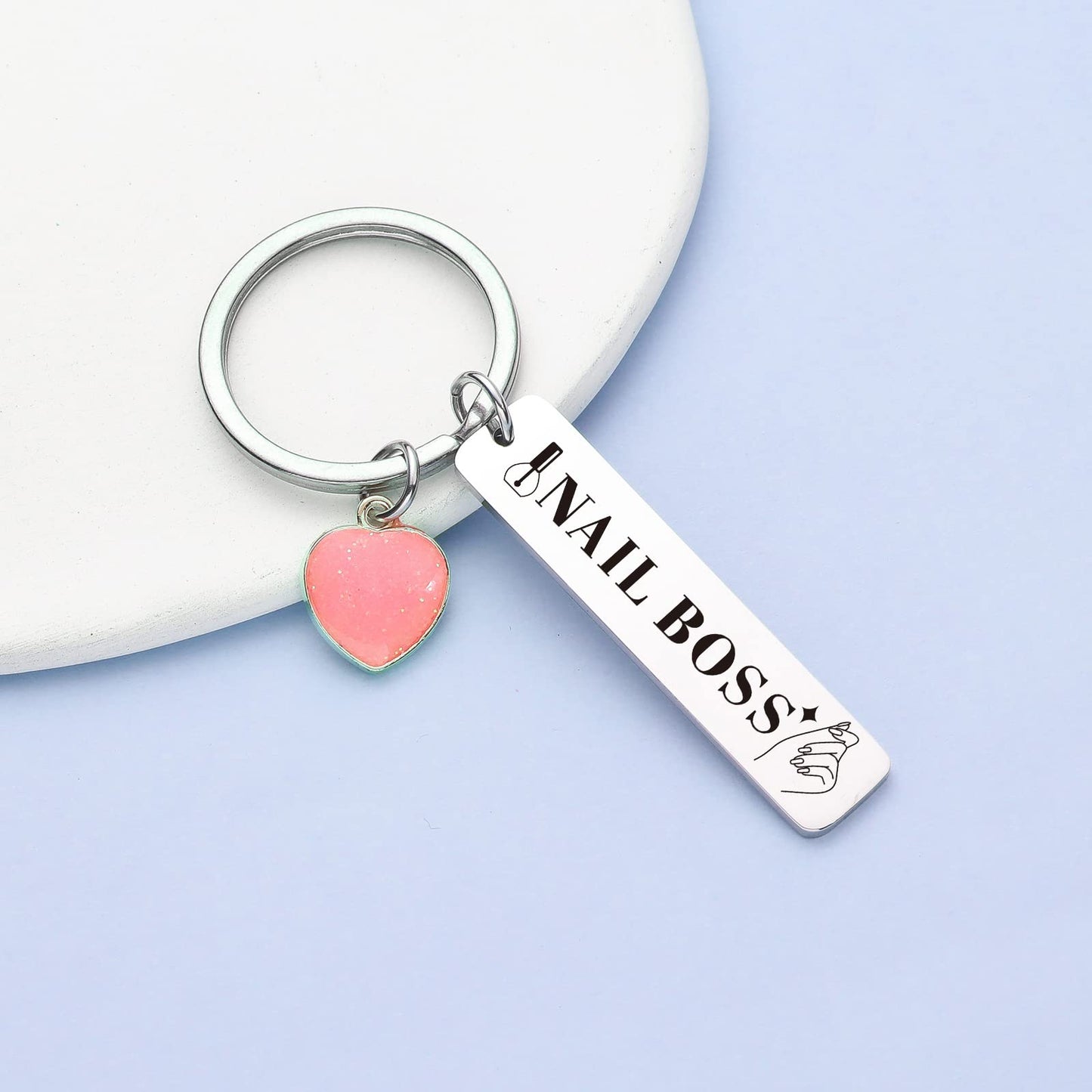 ZNOSVEI Nail Boss Keychain Nail Technician Jewelry Nail Artist Gift Nail Polish Keychain Nail Stylist Gift, Nail Boss Keychain, Standard